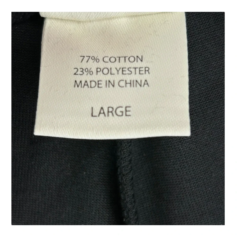 Soma Black Velour Lounge Pants Womens Large Straight Leg‎ Elastic Waist Casual